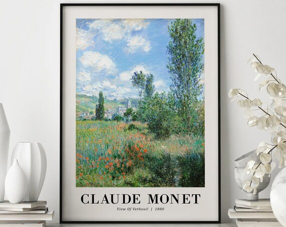 View Of Vetheuil 1880 By Claude Monet Poster Wall Art Poster Print Wall Decor Art Landscape Vetheuil Monet Art Fine Art