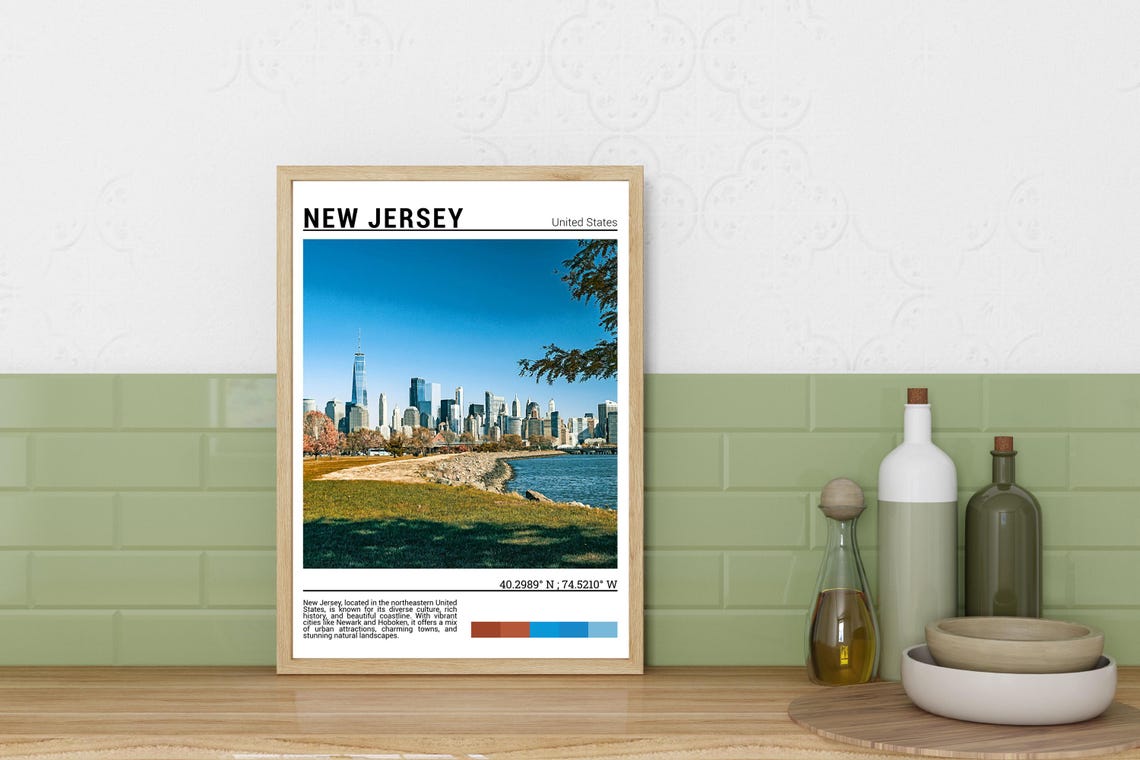 New Jersey Manhattan Skyline View Across Hudson River Photo Poster - Image 3
