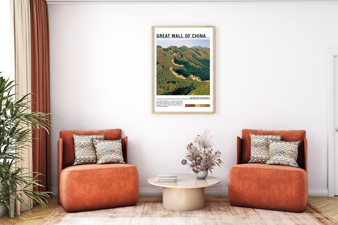 Great Wall Of China Mountain Ridge Watchtowers Panoramic View Poster - Image 7