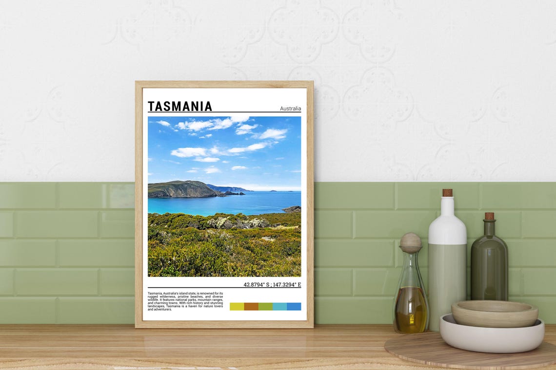 Tasmania Print Tasmania Poster Tasmania Wall Art Tasmania Travel Tasmania Art Print Tasmania Photo Tasmania Artwork - Image 3