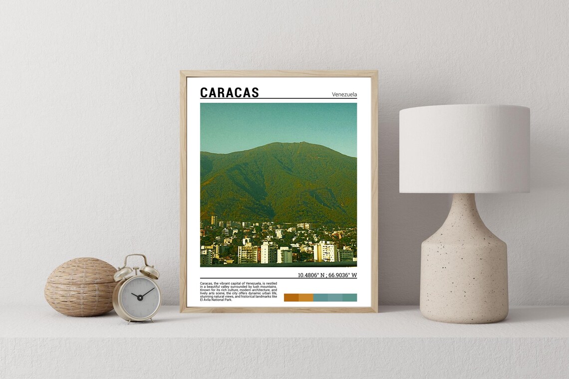 Caracas Venezuela City Under Green Avila Mountain Photo Poster - Image 2
