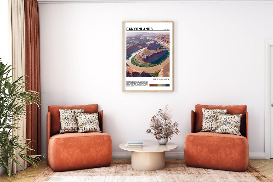 Canyonlands Utah Red Rock River Bend Aerial Desert Landscape Poster - Image 7