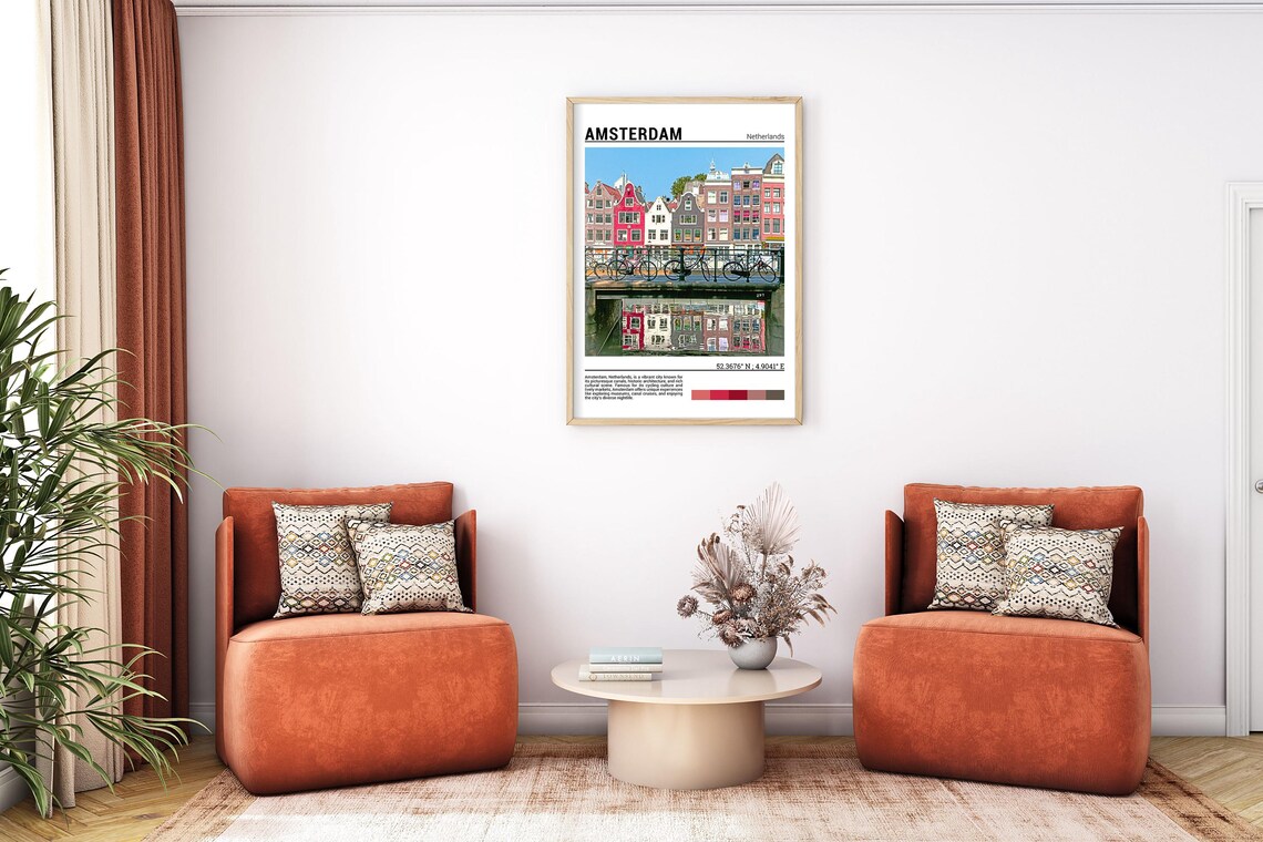 Amsterdam Travel Poster Print, Netherlands Wall Art - Image 7