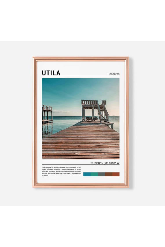 Utila Print Utila Poster Utila Wall Art Utila Travel Utila Artwork Utila Photo Utila Honduras