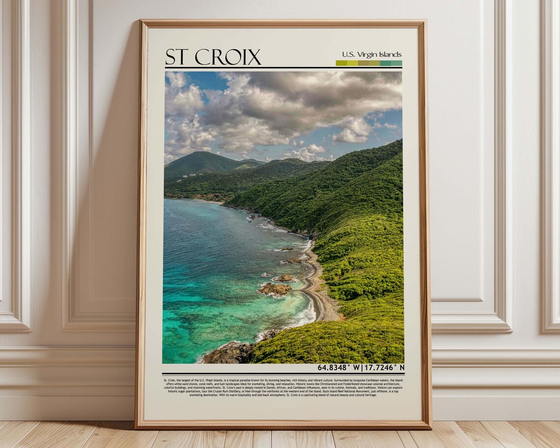 St Croix US Virgin Islands Travel Poster, Home Decor