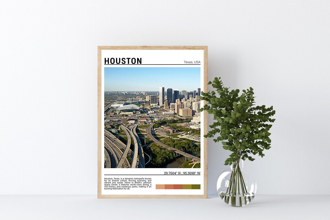 Houston Photo Travel Poster, Texas Wall Art Print - Image 4