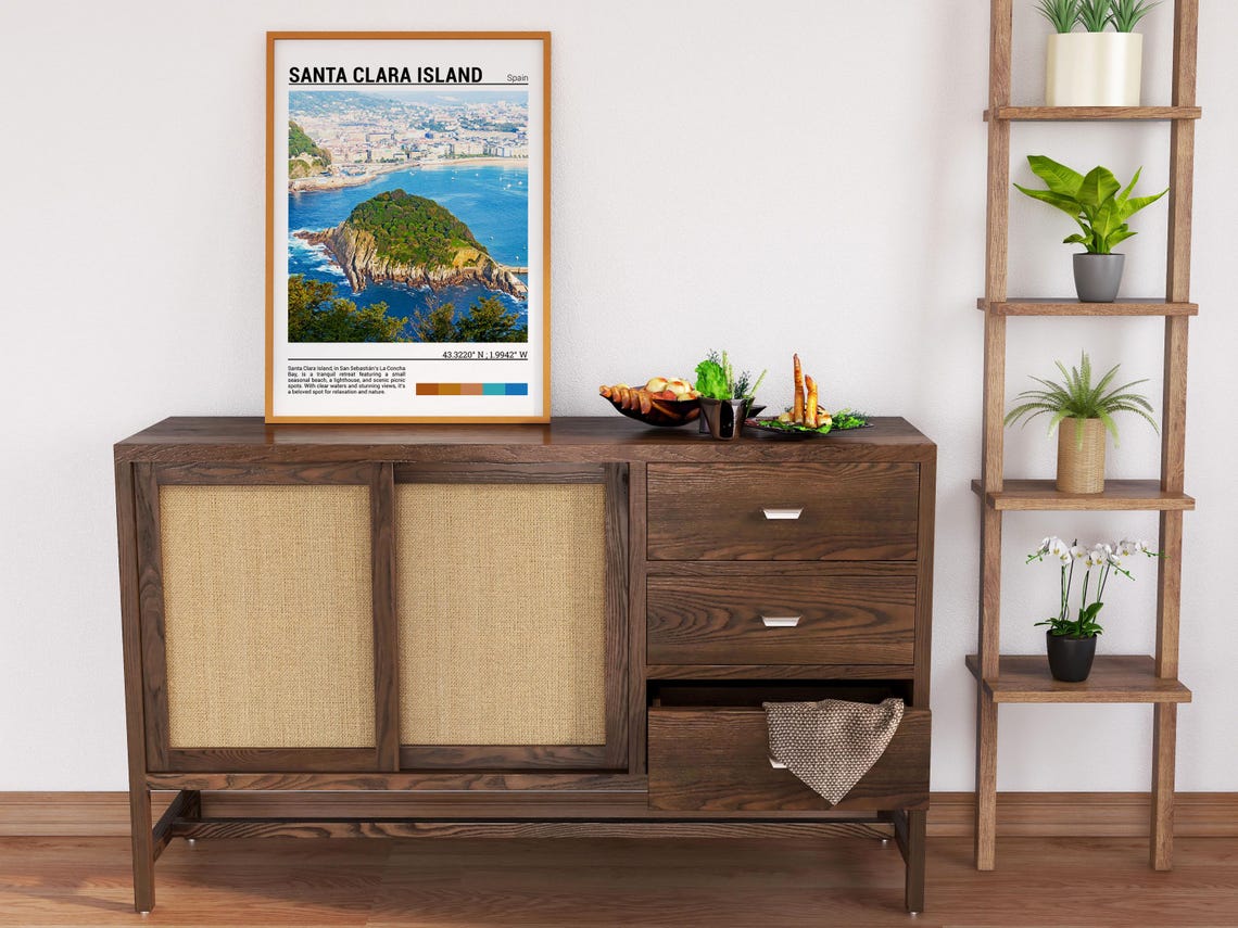 Santa Clara Island Spain La Concha Bay Rocky Isle Coastal View Poster - Image 6
