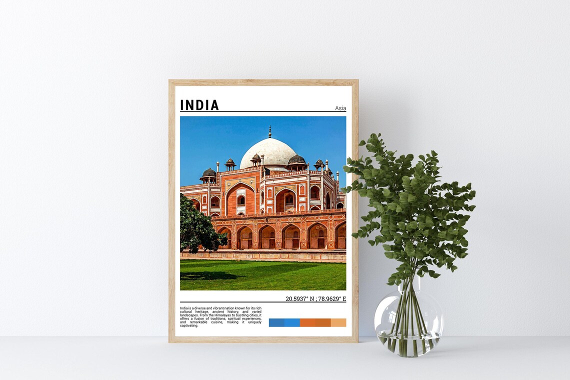 India Delhi Humayun Tomb Mughal Architecture Dome Photo Poster - Image 2