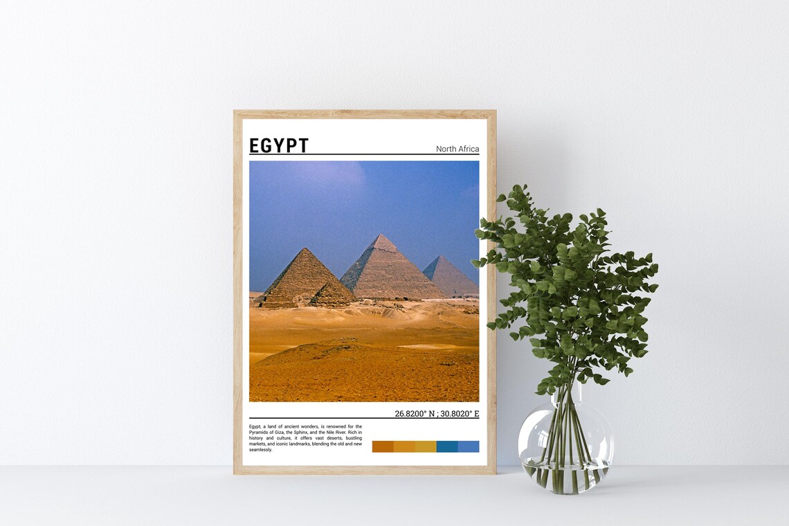Egypt Giza Pyramids Desert Ancient Wonders Golden Sand Poster - Image 4