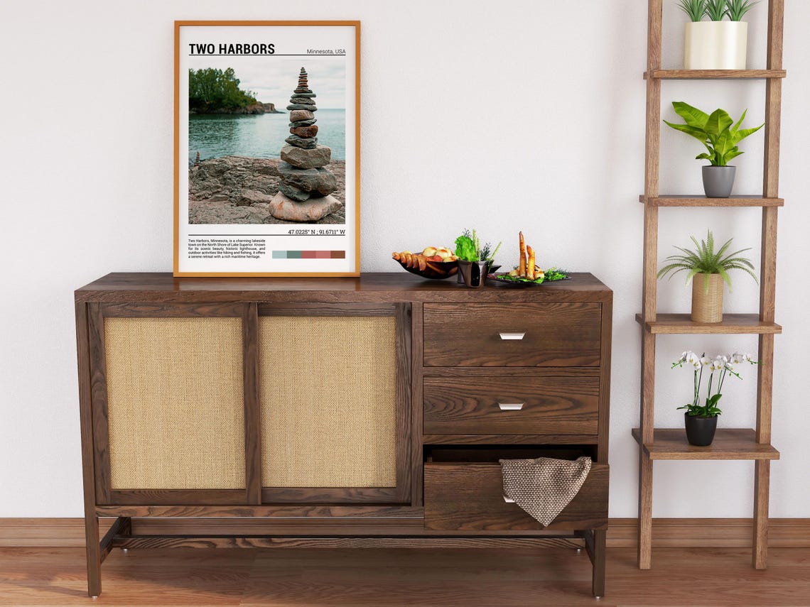 Two Harbors Minnesota Lake Superior Stone Cairn Shore Poster - Image 6