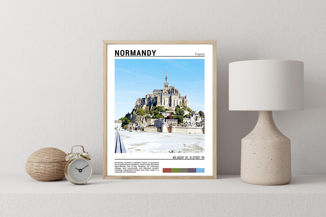 Normandy France Mont Saint Michel Tide Flats Historic Island Poster - Image 2