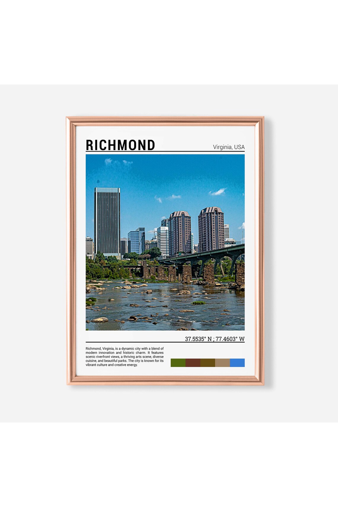 Richmond Travel Poster, Virginia Wall Art Print