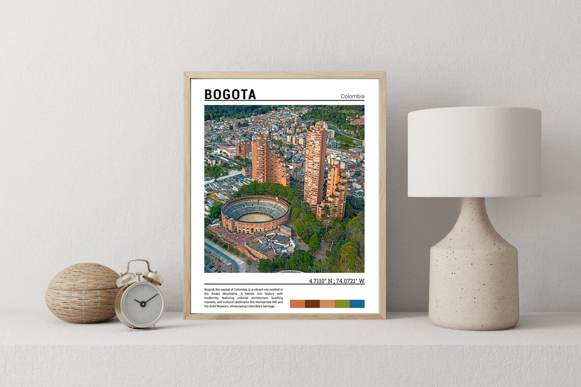 Bogota Colombia Aerial Cityscape Bullring View Andes Capital Poster - Image 2