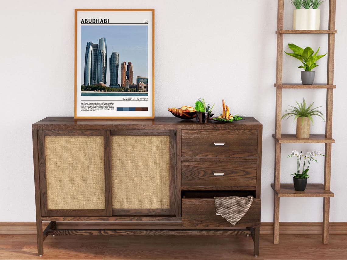 Abu Dhabi UAE Modern Skyscrapers Waterfront Skyline Travel Poster - Image 6