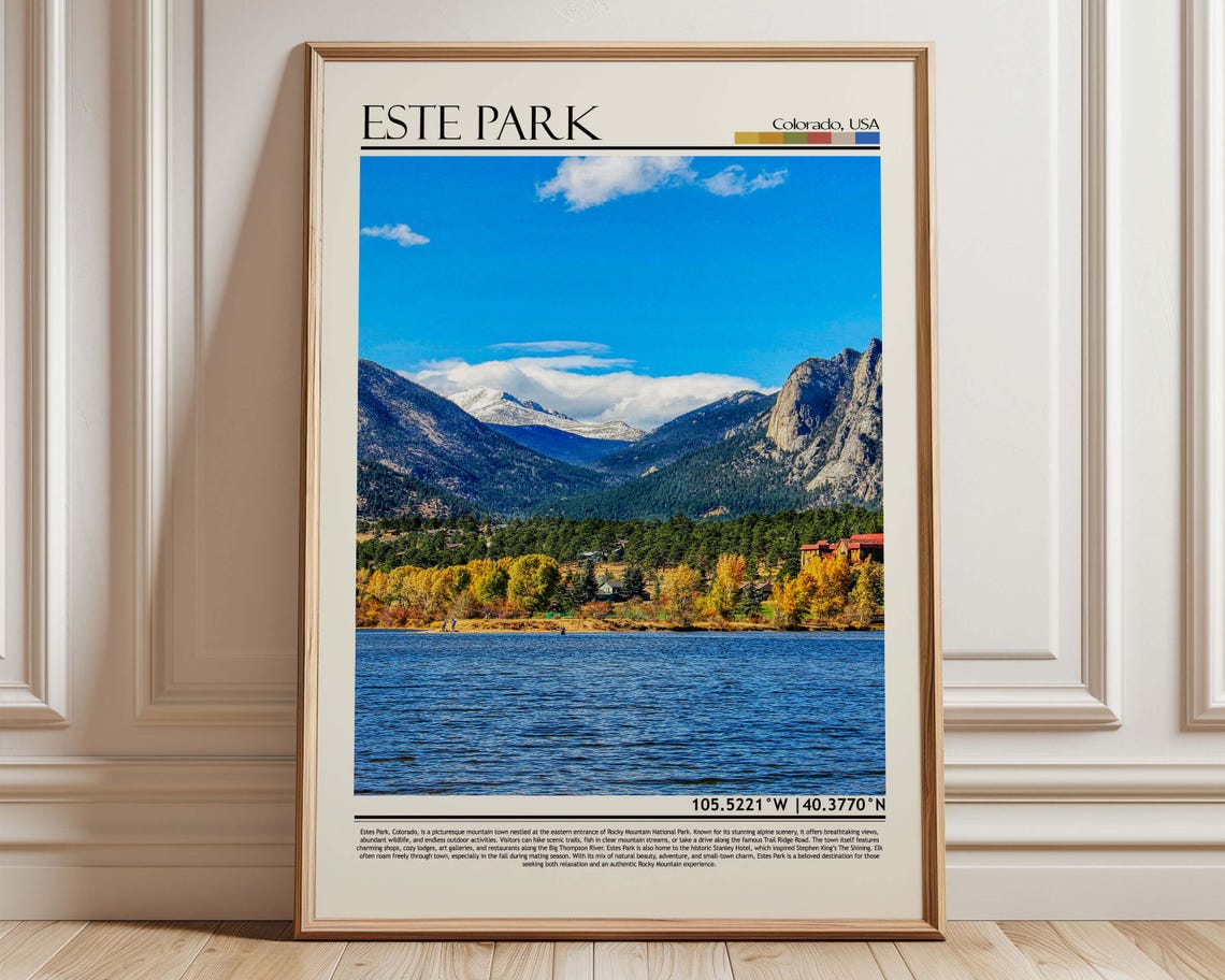 Este Park Colorado Rocky Mountains Lake Scenic View Travel Poster