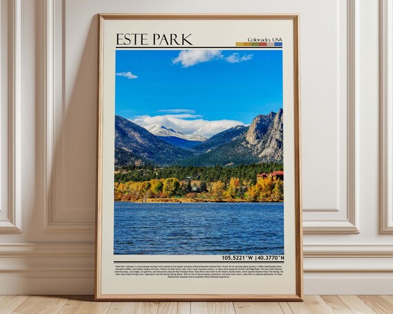 Este Park Colorado Rocky Mountains Lake Scenic View Travel Poster