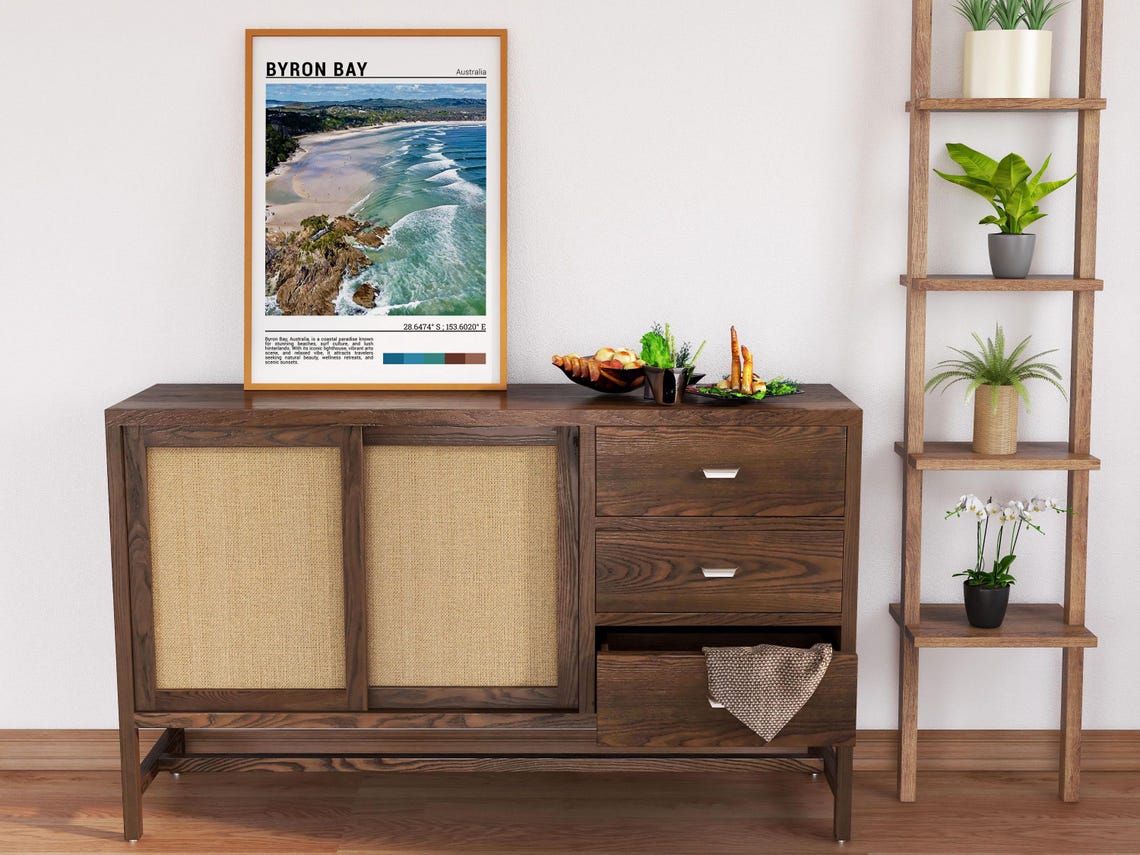 Byron Bay Australia Surf Waves Golden Beach Aerial Ocean Poster - Image 6