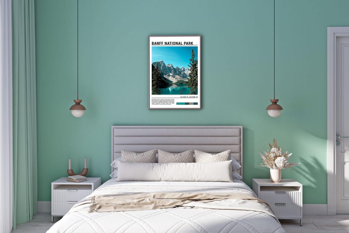 Banff National Park Turquoise Alpine Lake Mountain View Poster - Image 5