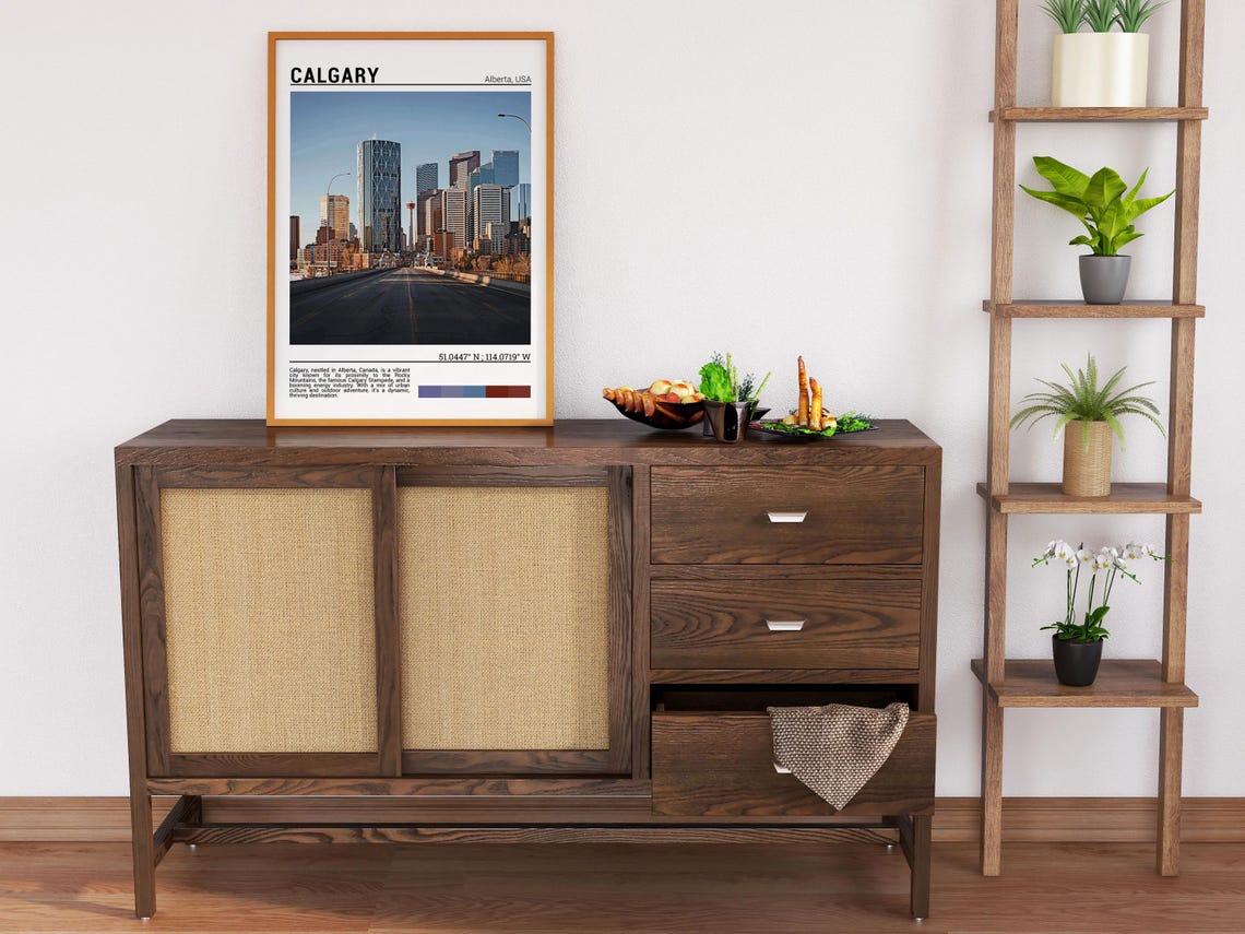 Calgary Alberta Canada Downtown Bright Morning Skyline Poster - Image 6