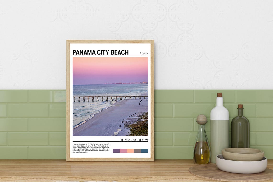 Panama City Beach Print Panama City Beach Poster Panama City Beach Wall Art Panama City Beach Travel Panama City Beach Art Print - Image 3