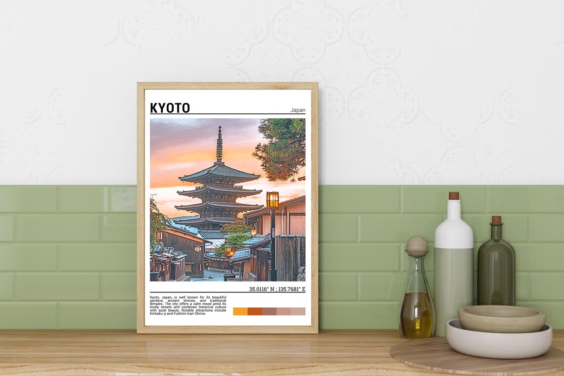 Kyoto Japan Yasaka Pagoda Sunset Old Town Street Photo Poster - Image 6