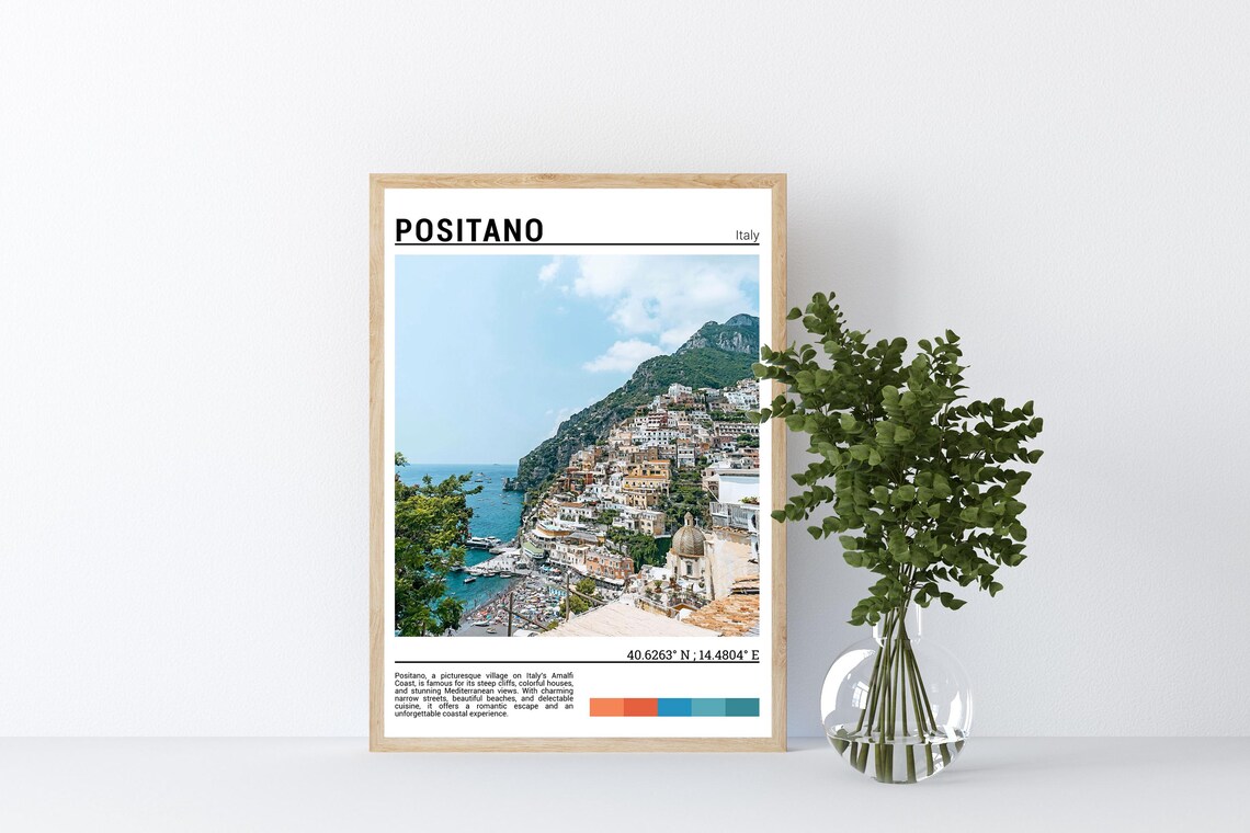 Positano Italy Amalfi Coast Colorful Cliffside Village Photo Poster - Image 4