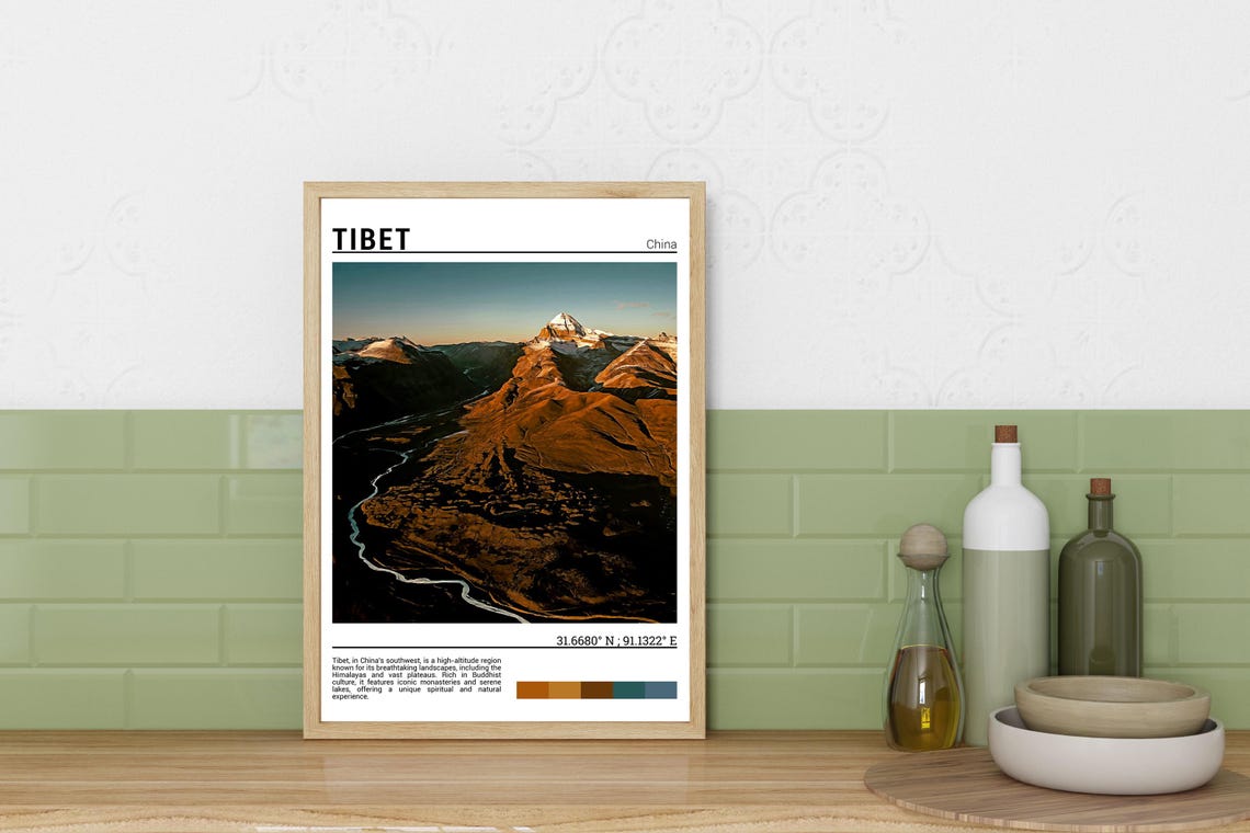 Tibet China Sacred Mount Kailash Sunrise Mountain Sacred Peak Poster - Image 3