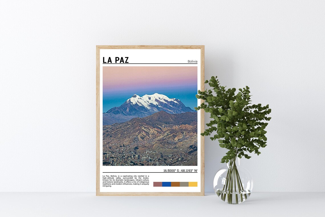 La Paz Print La Paz Poster La Paz Wall Art La Paz Travel La Paz Art Print La Paz Photo Bolivia Artwork - Image 4