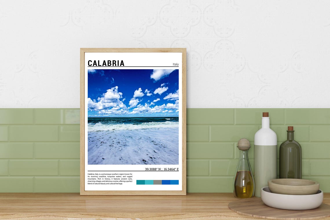 Calabria Print Calabria Poster Calabria Wall Art Calabria Travel Calabria Artwork Calabria Art Calabria Photo Italy Poster - Image 3