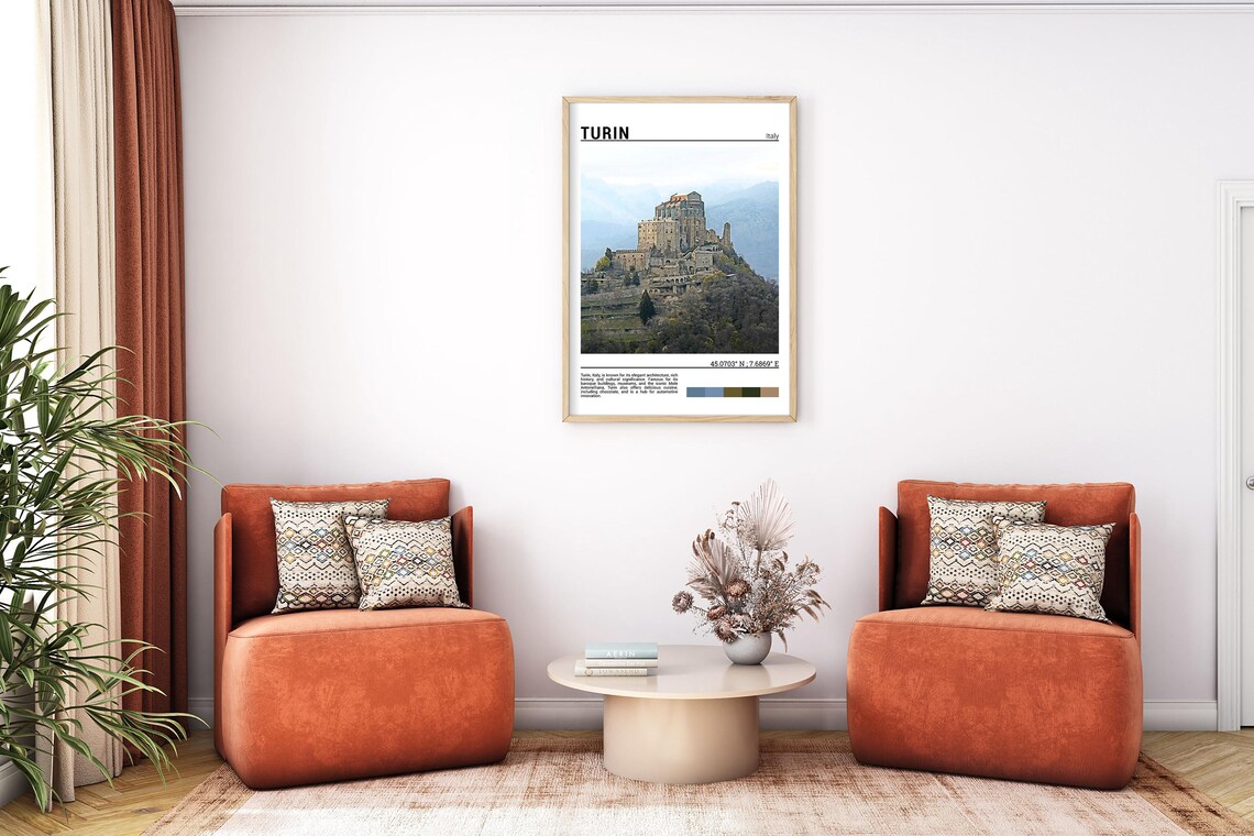 Turin Italy Sacra di San Michele Mountain Abbey Historic Abbey Poster - Image 7