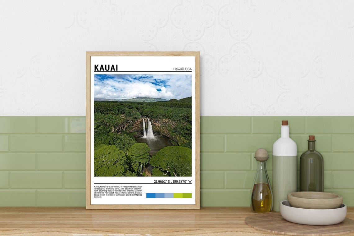 Kauai Hawaii Wall Art Kauai Hawaii Travel Poster Kauai Hawaii Photo Kauai Hawaii Print Kauai Hawaii Decor Hawaii Usa - Image 3