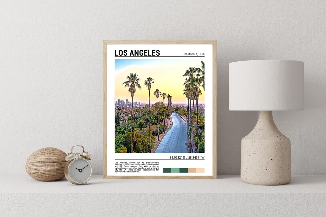 Los Angeles Travel Print, California Wall Art - Image 2