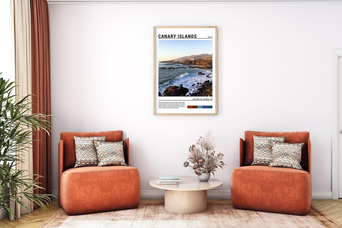 Canary Islands Spain Rocky Volcanic Coastline Ocean View Poster - Image 7