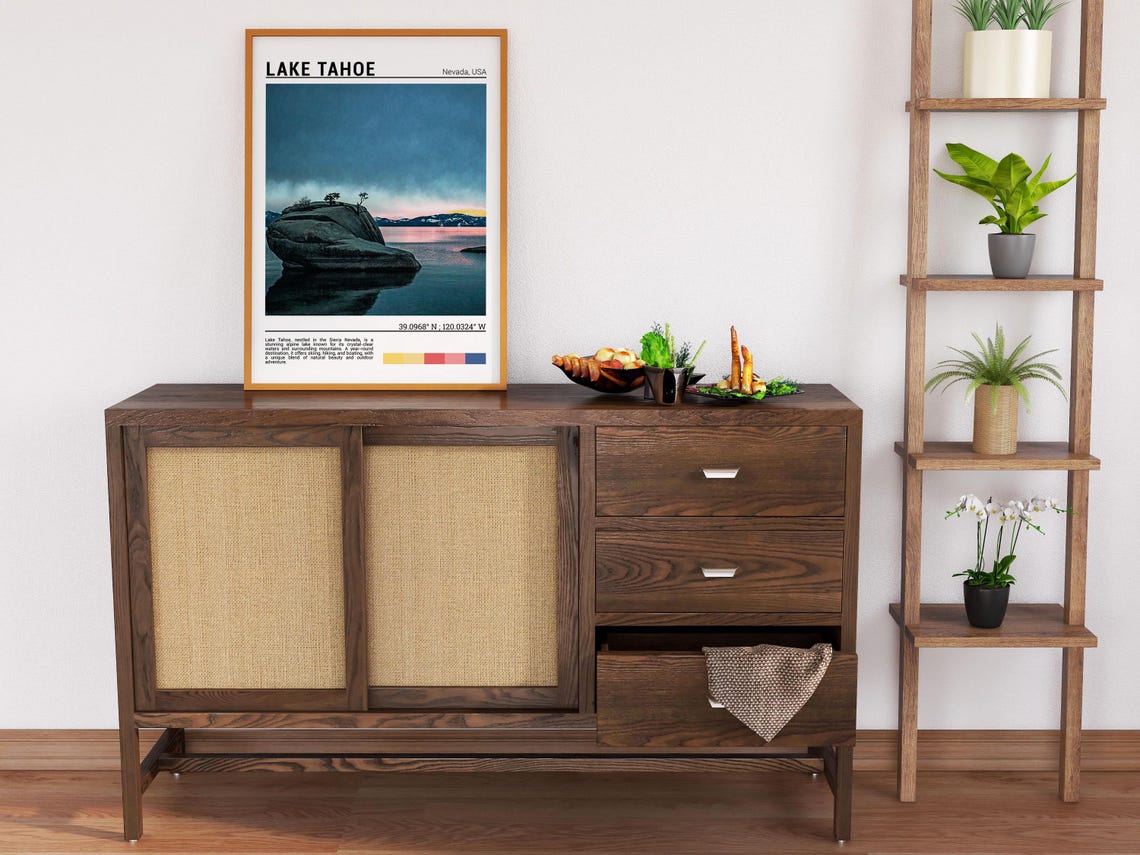 Lake Tahoe Travel Poster Lake Tahoe Wall Art Lake Tahoe Poster Print Lake Tahoe Photo Lake Tahoe Decor Nevada Usa - Image 6