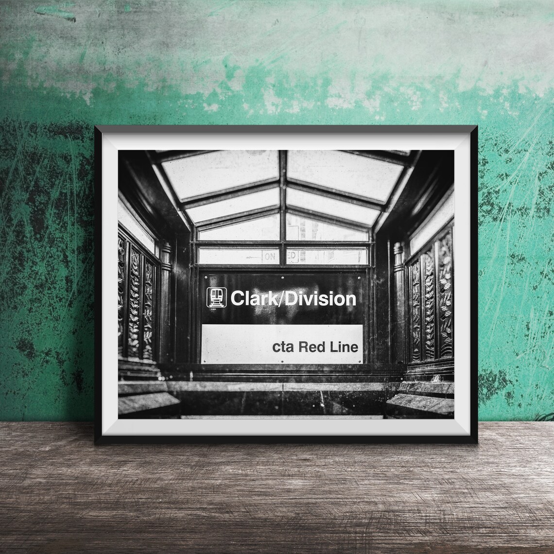 Clark Division CTA Sign, Gold Coast Chicago Travel Poster - Image 2