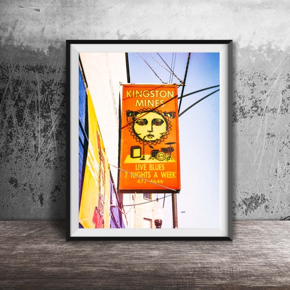 Kingston Mines Chicago Sign, Blues Bar Photo Print