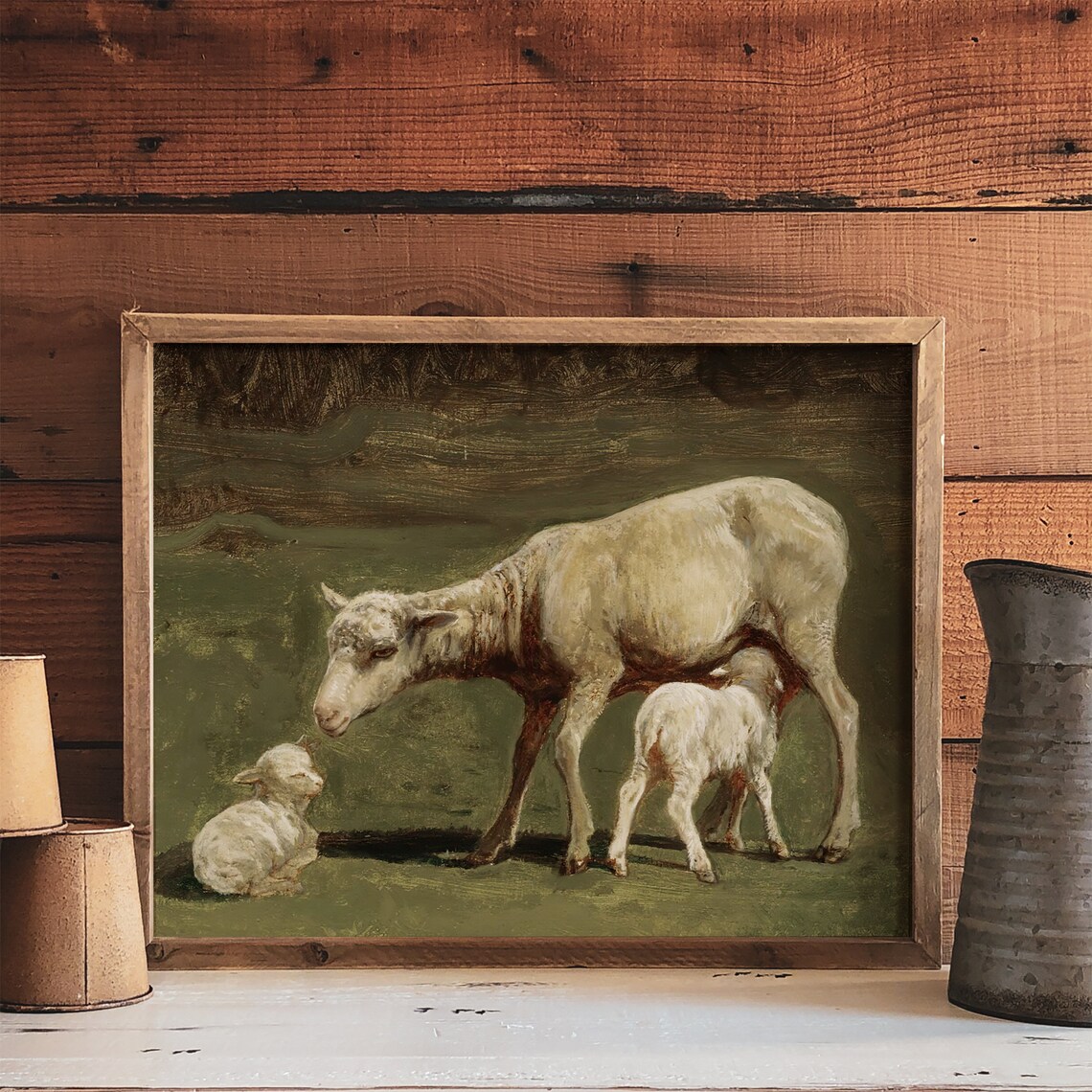 Spring Lamb Painting, Farmhouse Nursery Decor - Image 4