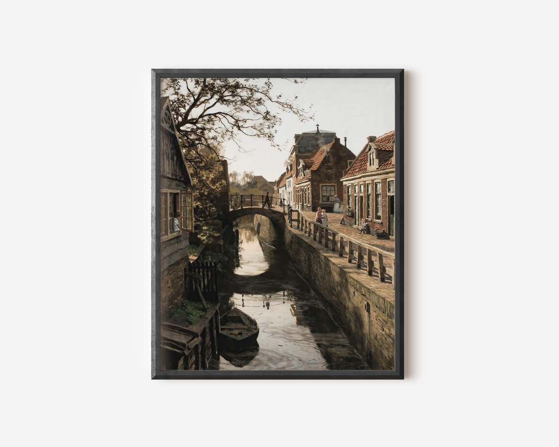 Antique Cityscape Painting, Vintage Architecture Art Print - Image 3