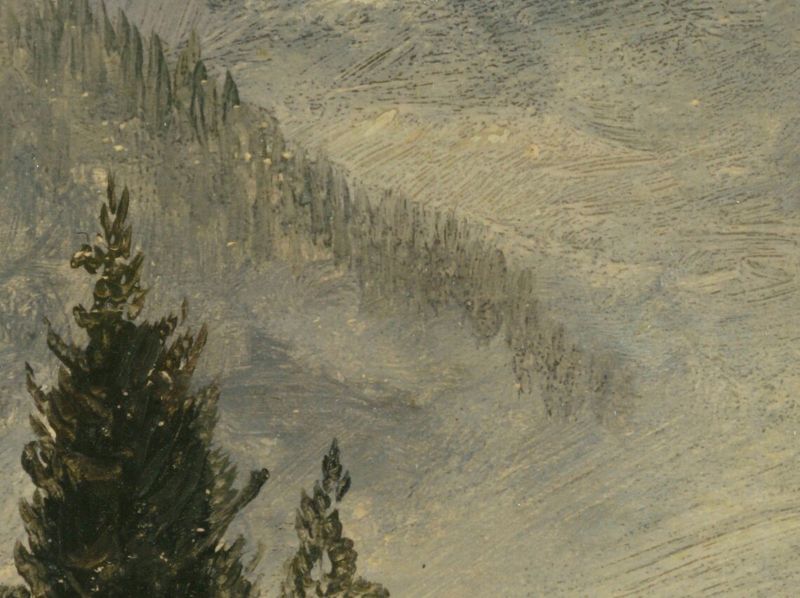 Rustic Mountain Landscape Painting for Cabin Decor - Image 2