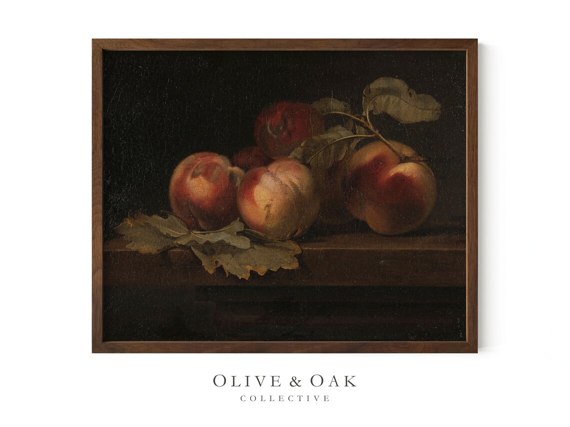 Moody Peach Painting, Dark Academia Kitchen Art Print - Image 3