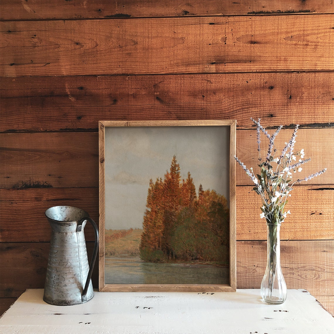 Autumn Lake Landscape Painting, Cottagecore Fall Art Print - Image 3