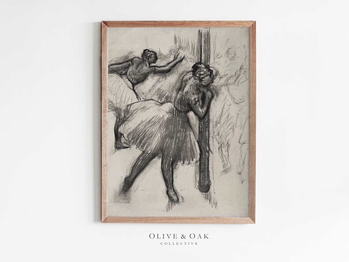 Ballerina Drawing, Vintage Sketch Art Print