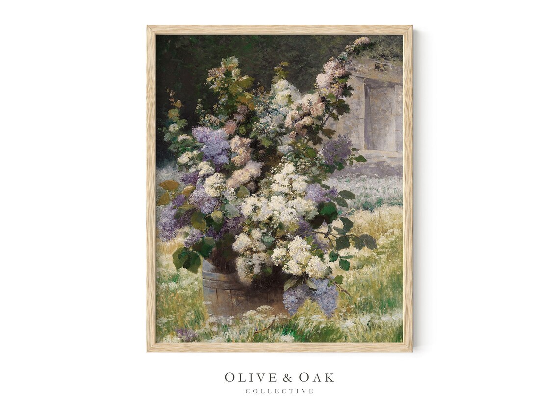 Spring Floral Painting, Vintage Lilac Bouquet - Image 4