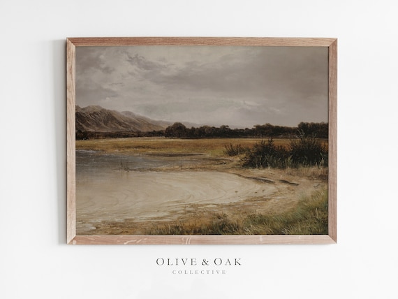 Moody Landscape Painting, Wall Art Print