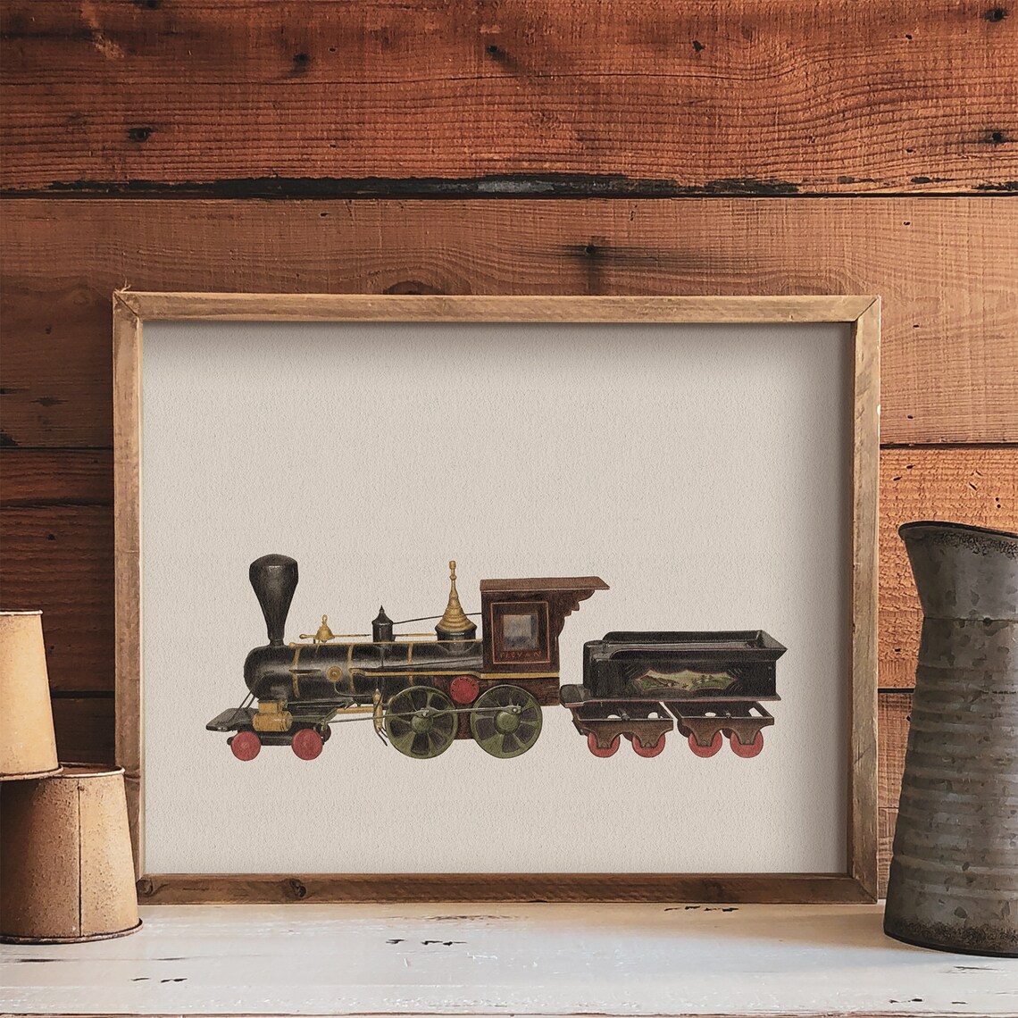 Vintage Toy Train Drawing, Nursery Decor Art Print - Image 4