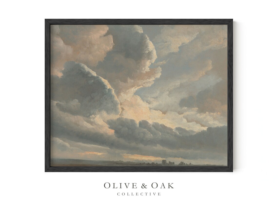 Cloud Painting Soft Pastel Nursery Wall Art Kids Room Decor Printed Or Framed Art Prints 504 M - Image 3