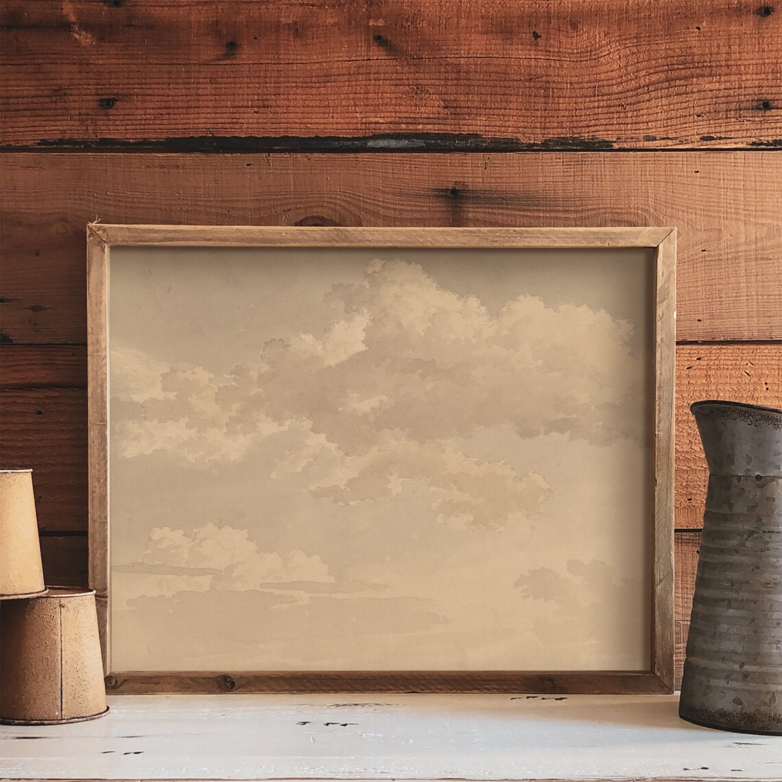 Neutral Cloud Watercolor Art Print, Nursery Decor - Image 2
