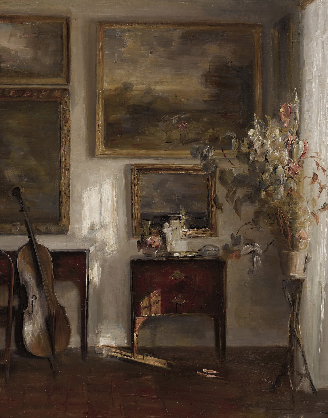 Moody Still Life Painting, Neutral Vintage Art Print - Image 2