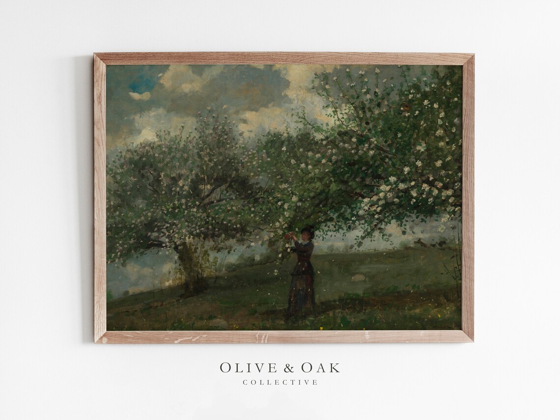 Spring Landscape - Vintage Farmhouse Art