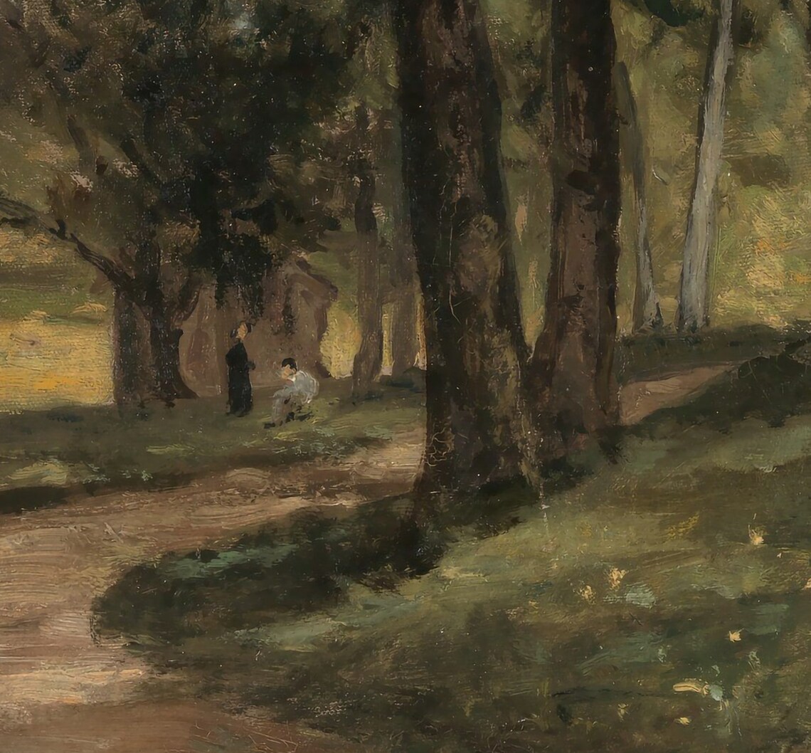 Vintage Forest Landscape, Country Oil Painting Art Print - Image 3